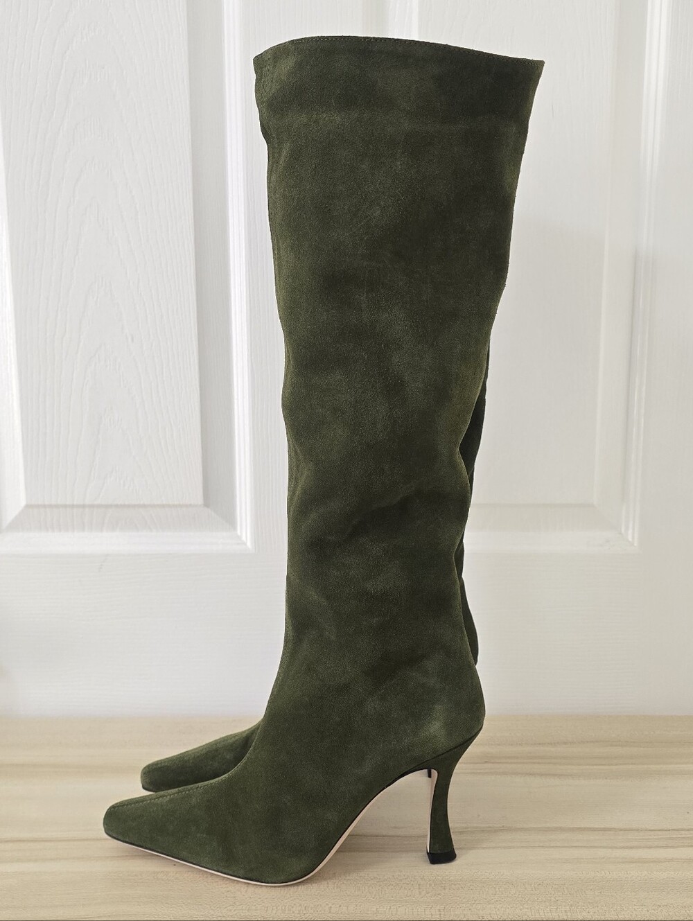 Staud Cami Suede Olive Green Knee High Boots NWOB Size 39/US 8.5 - Picture 10 of 13